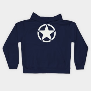 WW2 US Army logo (white star in a circle) Kids Hoodie